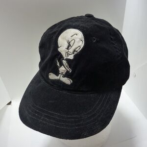 Vintage WARNER BROS.STUDIO STORE  1997 Tweety Bird WOMENS Hat Cap BLACK